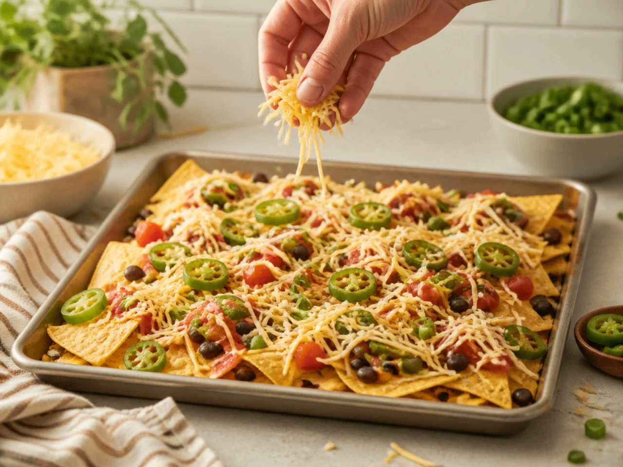 Step-by-step process shot for nachos