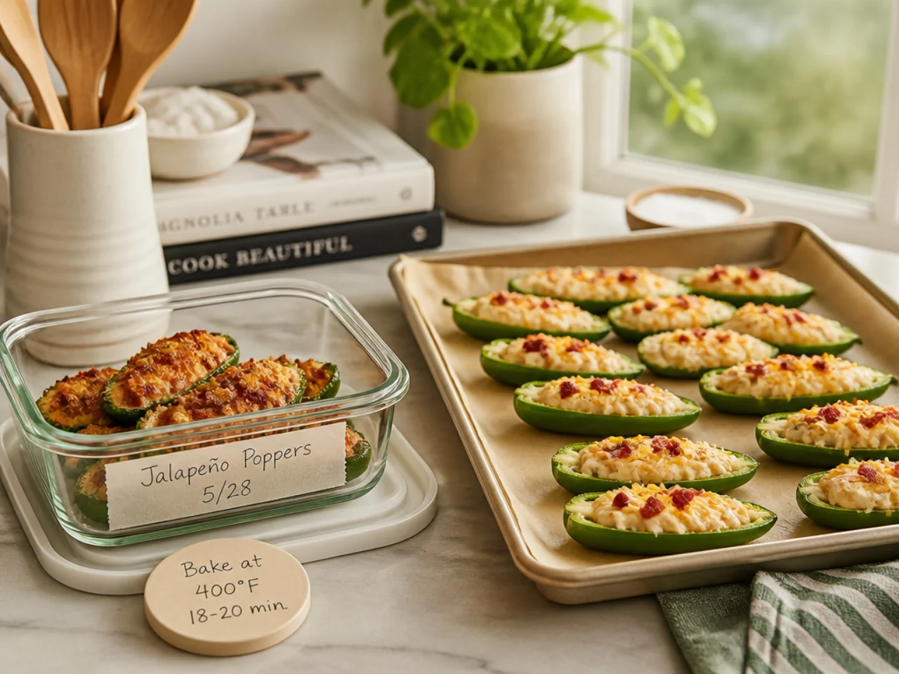 Make-ahead storage of jalapeno poppers in containers