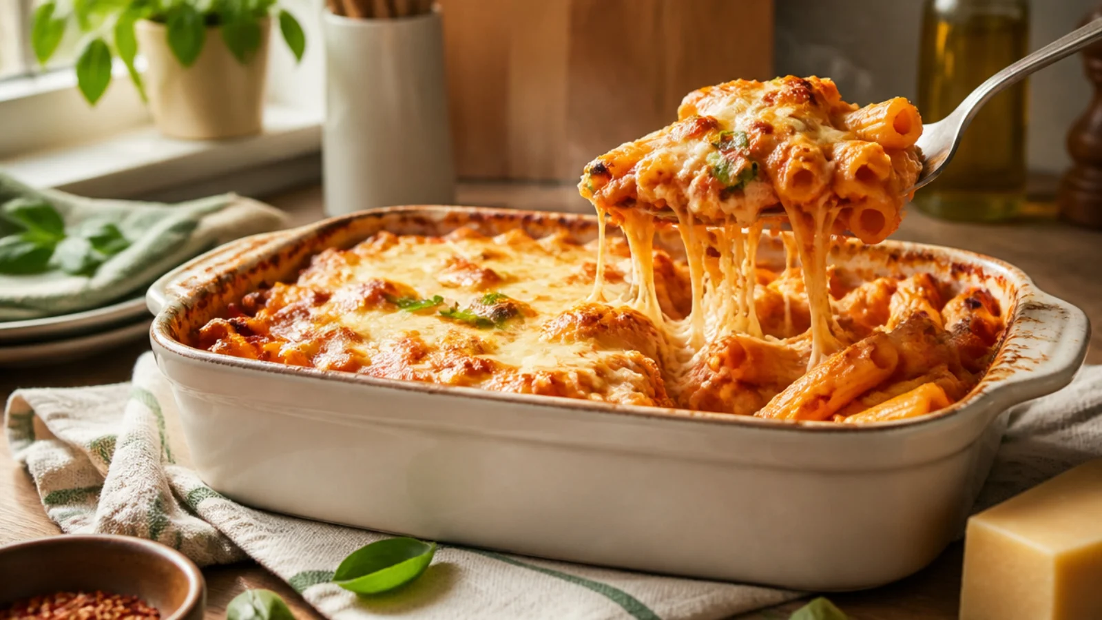 Baked Ziti Recipes to Make on Repeat — baked ziti plated and ready to serve