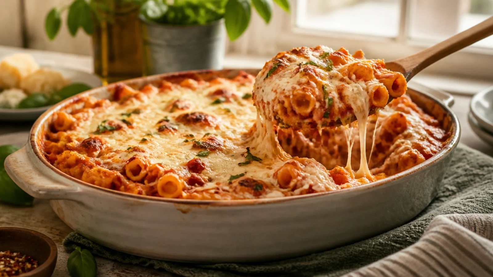Easy Baked Ziti Recipes for Cozy Dinners — baked ziti plated and ready to serve
