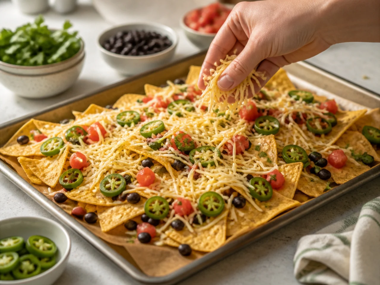 Step-by-step process shot for nachos