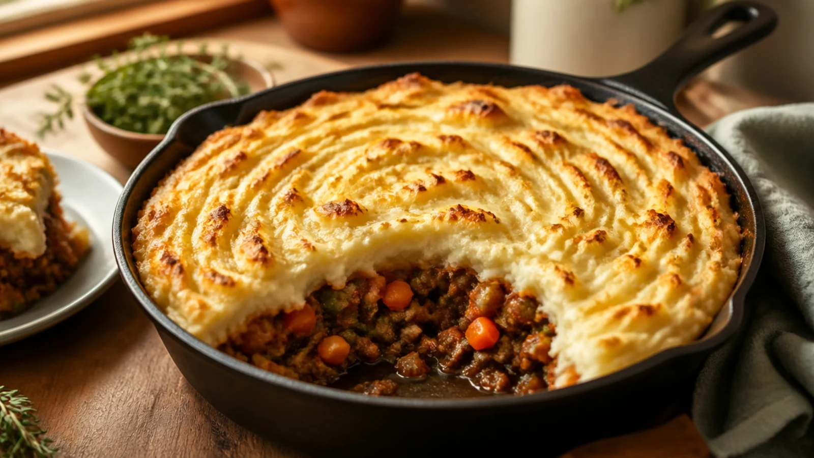 Hearty Beef Shepherds Pie Recipes to Try — shepherd's pie plated and ready to serve