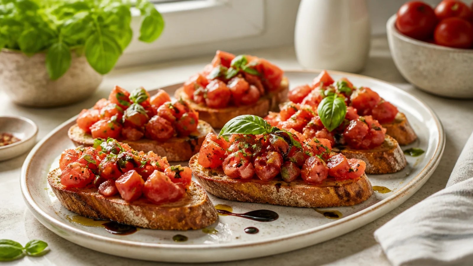 Best Bruschetta Recipes Ranked for Flavor — bruschetta plated and ready to serve
