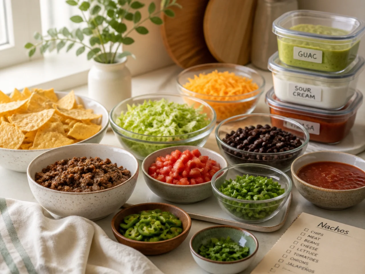 Make-ahead storage of nachos in containers