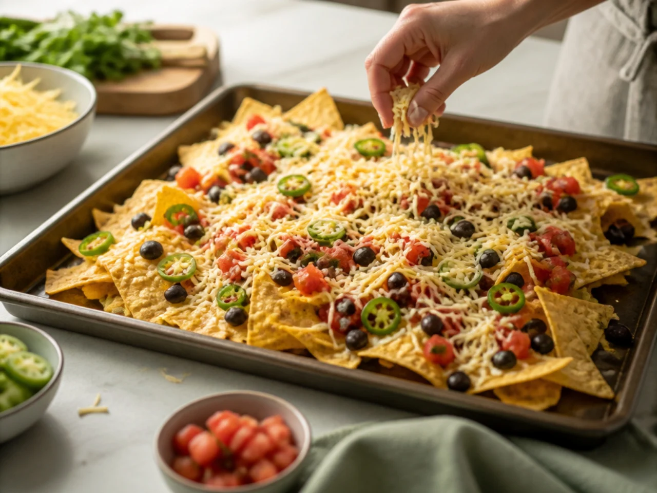 Step-by-step process shot for nachos