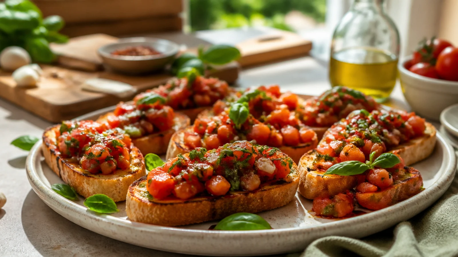 Bruschetta Dip Recipes Everyone Devours — bruschetta plated and ready to serve