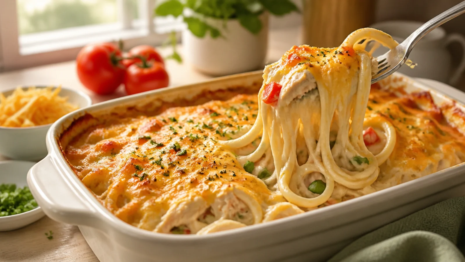 Chicken Rotel Spaghetti Recipes Made Simple — chicken spaghetti plated and ready to serve