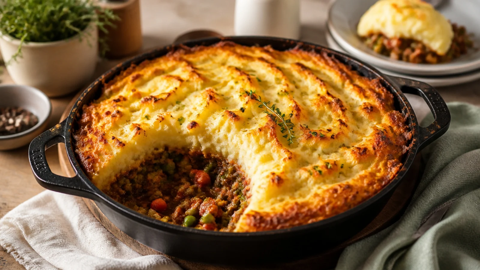 Chicken Shepherds Pie Recipes Worth Making — shepherd's pie plated and ready to serve