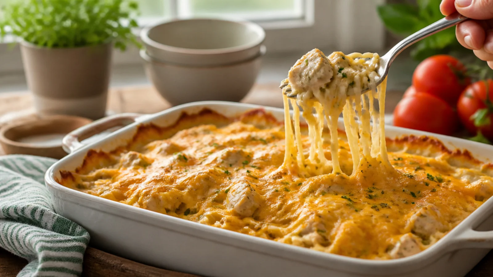 Cozy Chicken Spaghetti Recipes for Dinner — chicken spaghetti plated and ready to serve