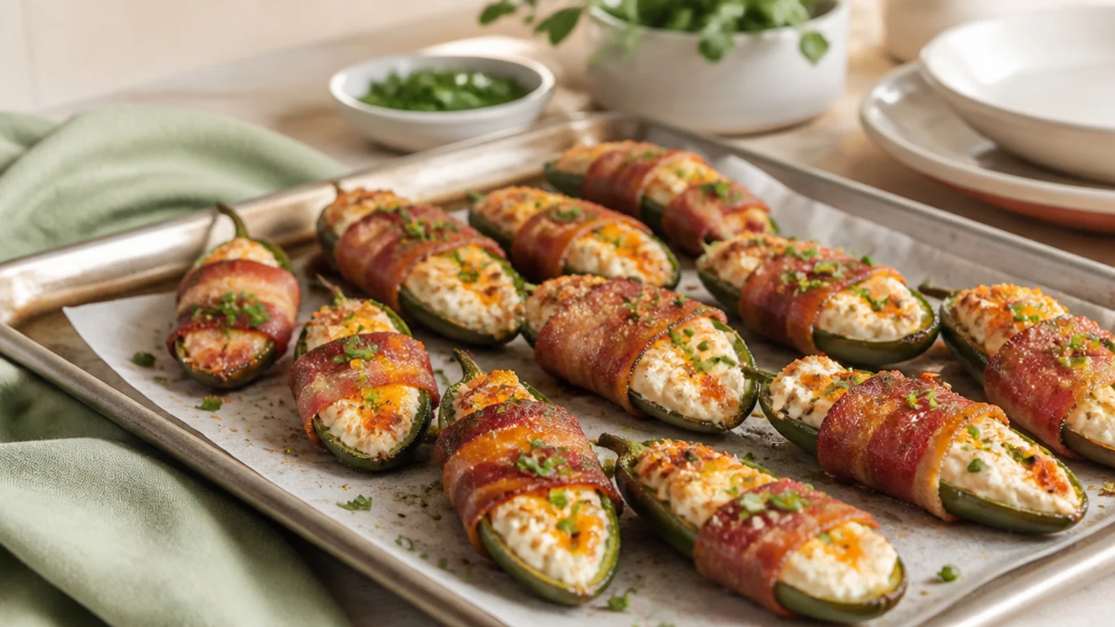 Cream Cheese Jalapeno Poppers to Devour — jalapeno poppers plated and ready to serve