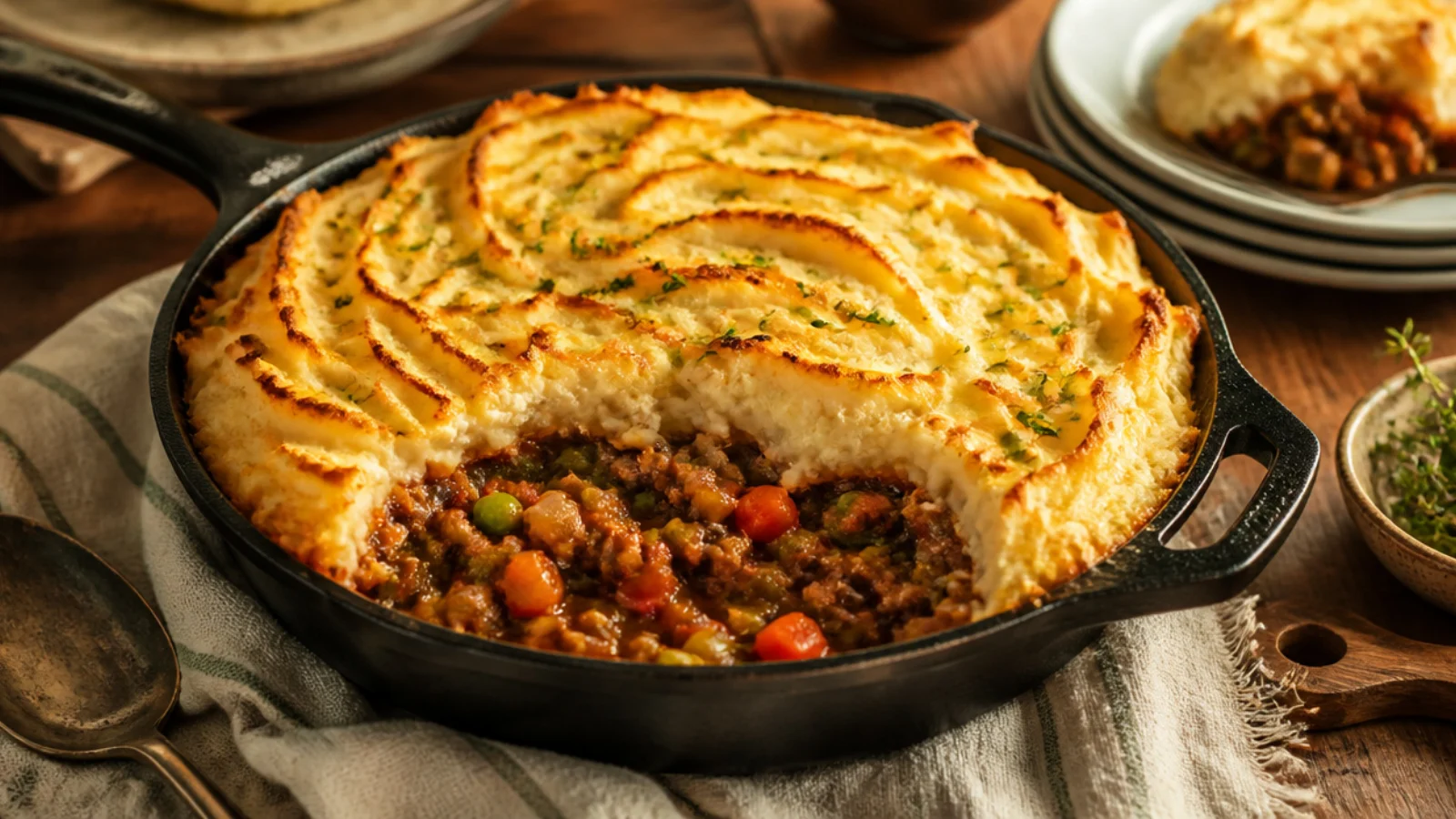 Crockpot Shepherds Pie Recipes Made Easy — shepherd's pie plated and ready to serve