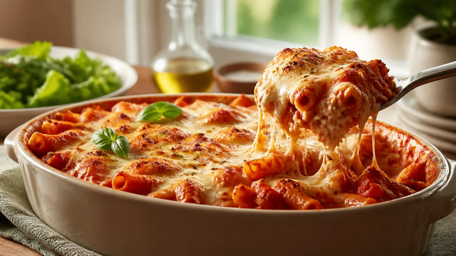 Ricotta Baked Ziti Tips Worth Knowing — baked ziti plated and ready to serve
