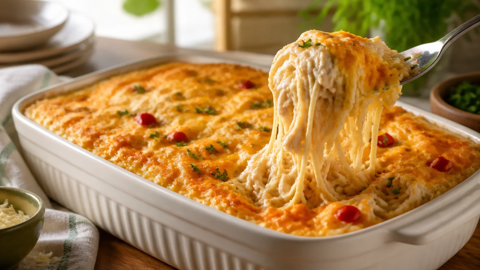 Easy Chicken Spaghetti Dinners for Weeknights — chicken spaghetti plated and ready to serve