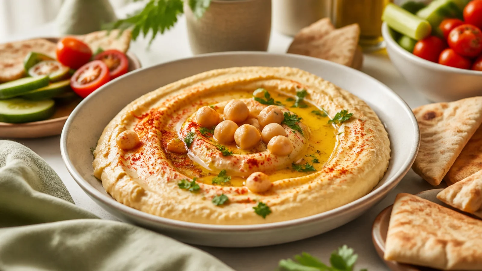 Garlic Hummus Recipes Packed With Flavor — hummus plated and ready to serve