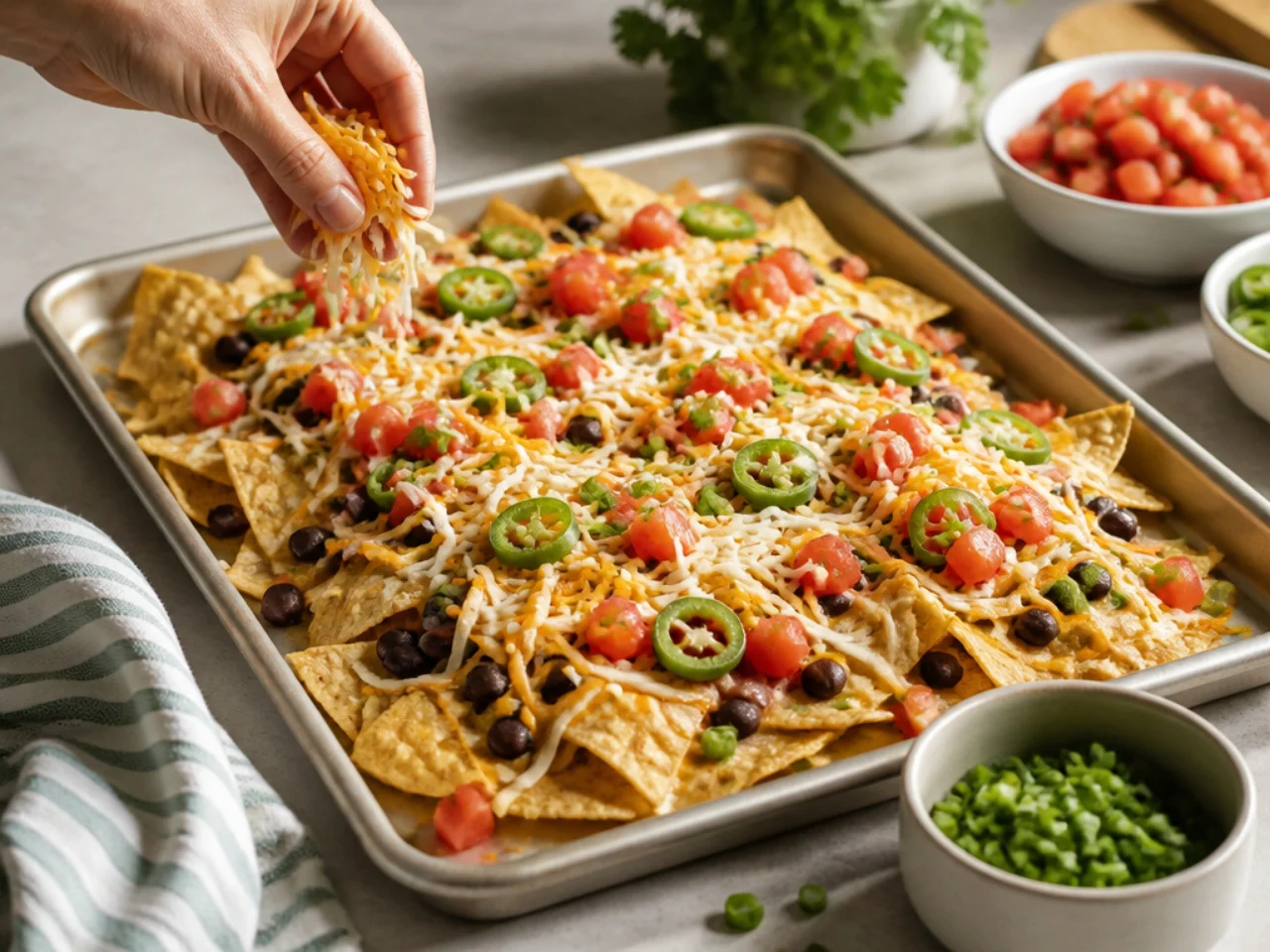Step-by-step process shot for nachos