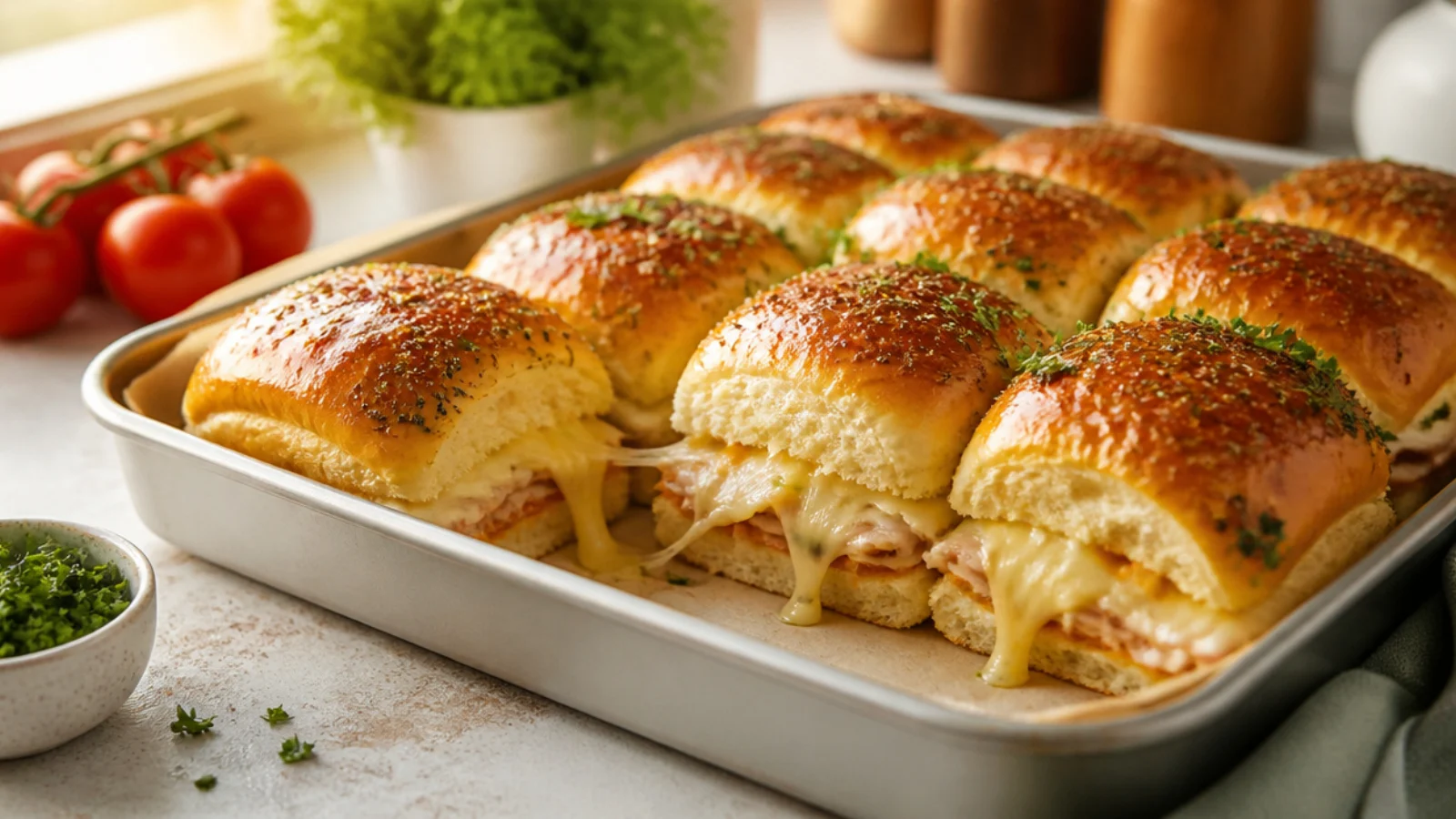 Hawaiian Roll Breakfast Sliders to Wake Up To — Hawaiian roll sliders plated and ready to serve
