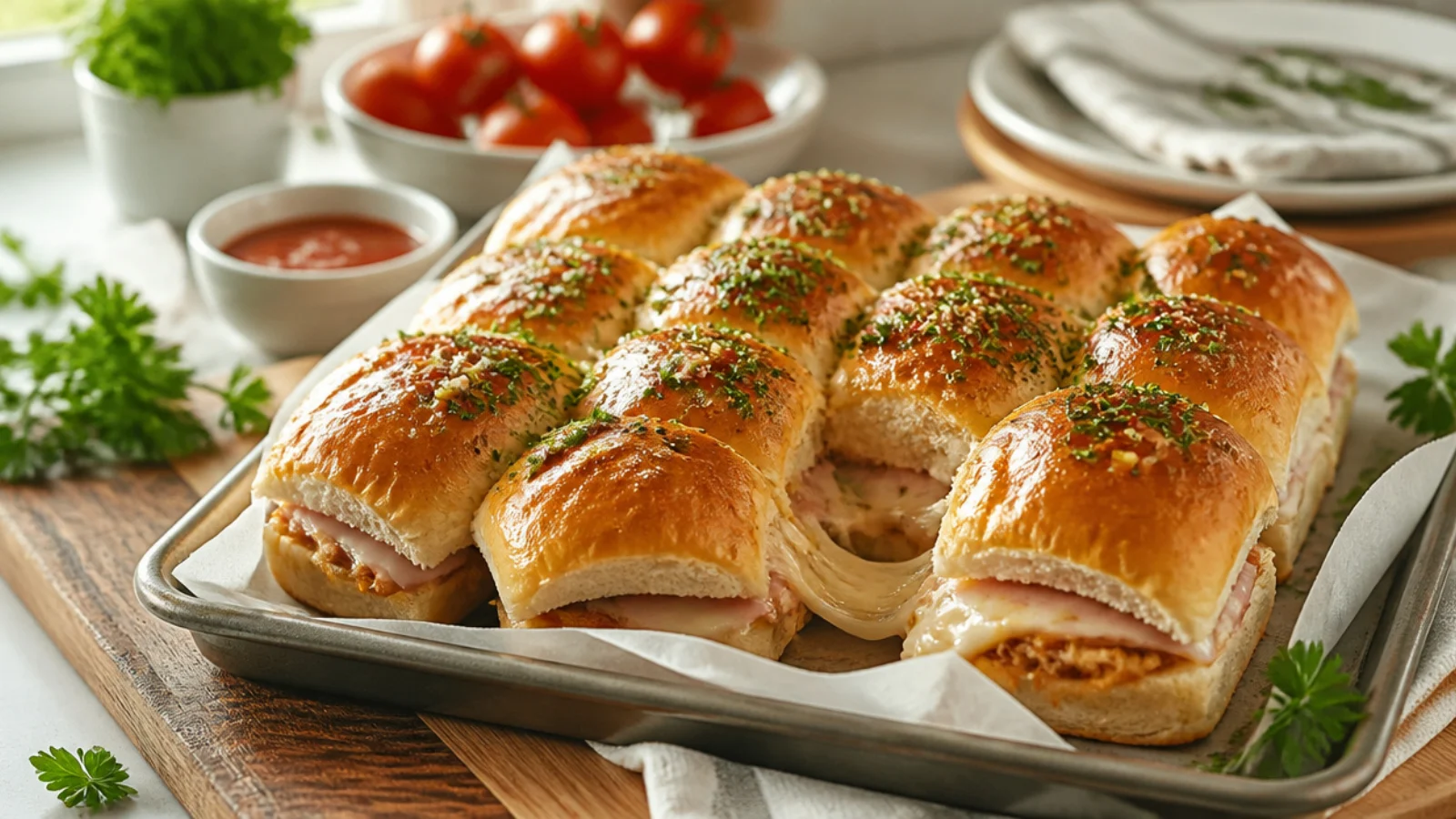 Cheeseburger Sliders for Every Party — Hawaiian roll sliders plated and ready to serve