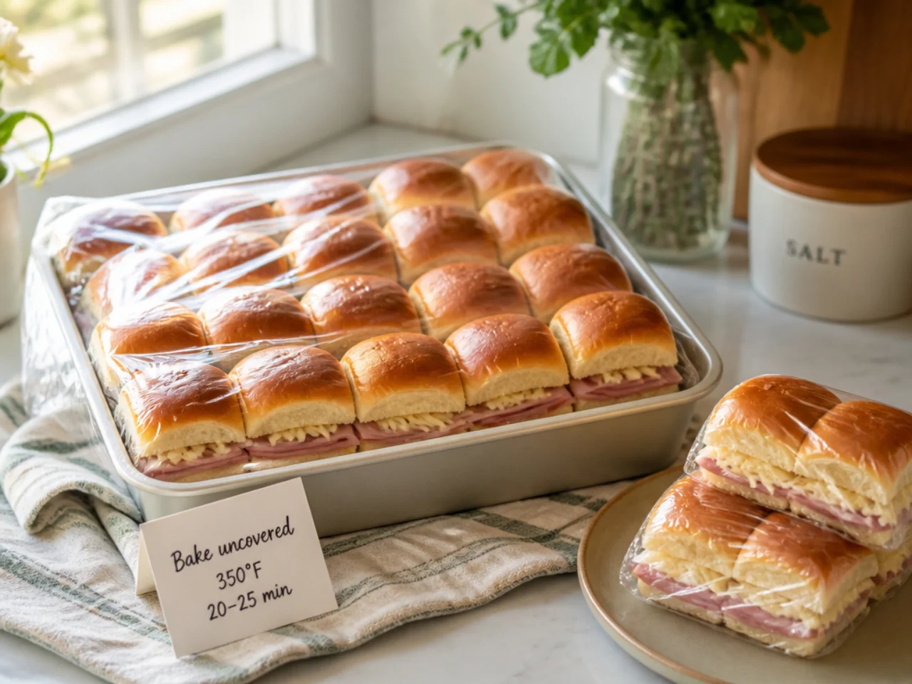 Make-ahead storage of Hawaiian roll sliders in containers