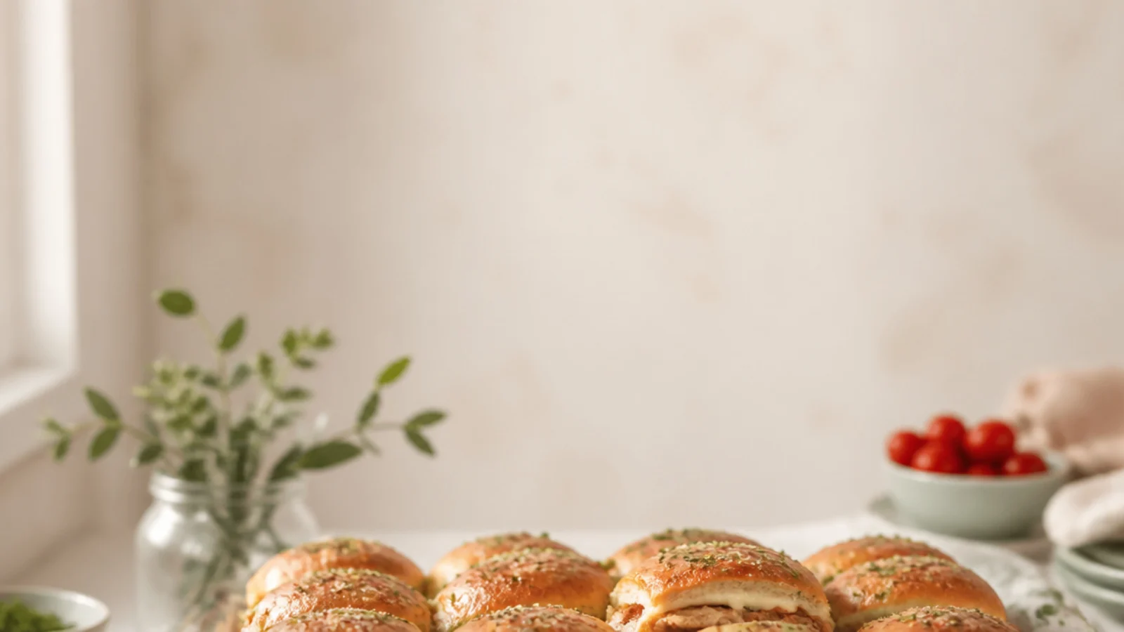 Pinterest pin for 15 Pizza Hawaiian Roll Sliders Kids Beg For