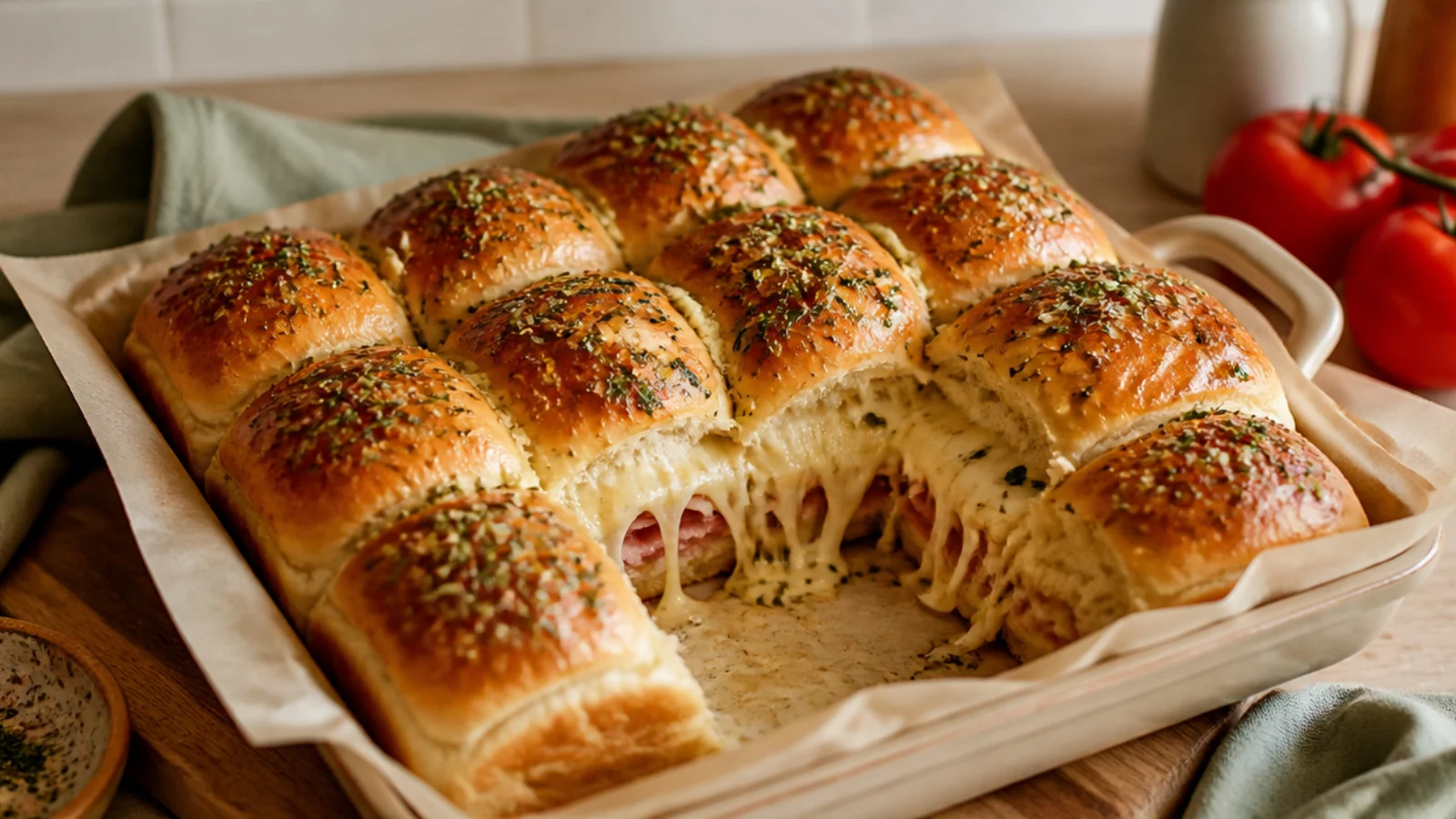 Chicken Hawaiian Roll Sliders Worth Craving — Hawaiian roll sliders plated and ready to serve