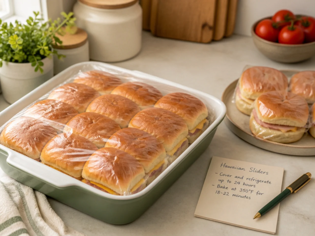 Make-ahead storage of Hawaiian roll sliders in containers