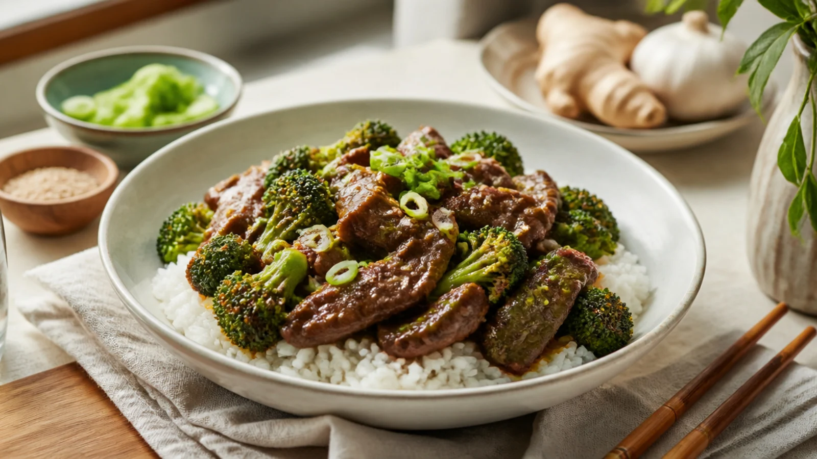 Healthy Beef and Broccoli Dinners to Try — beef and broccoli plated and ready to serve