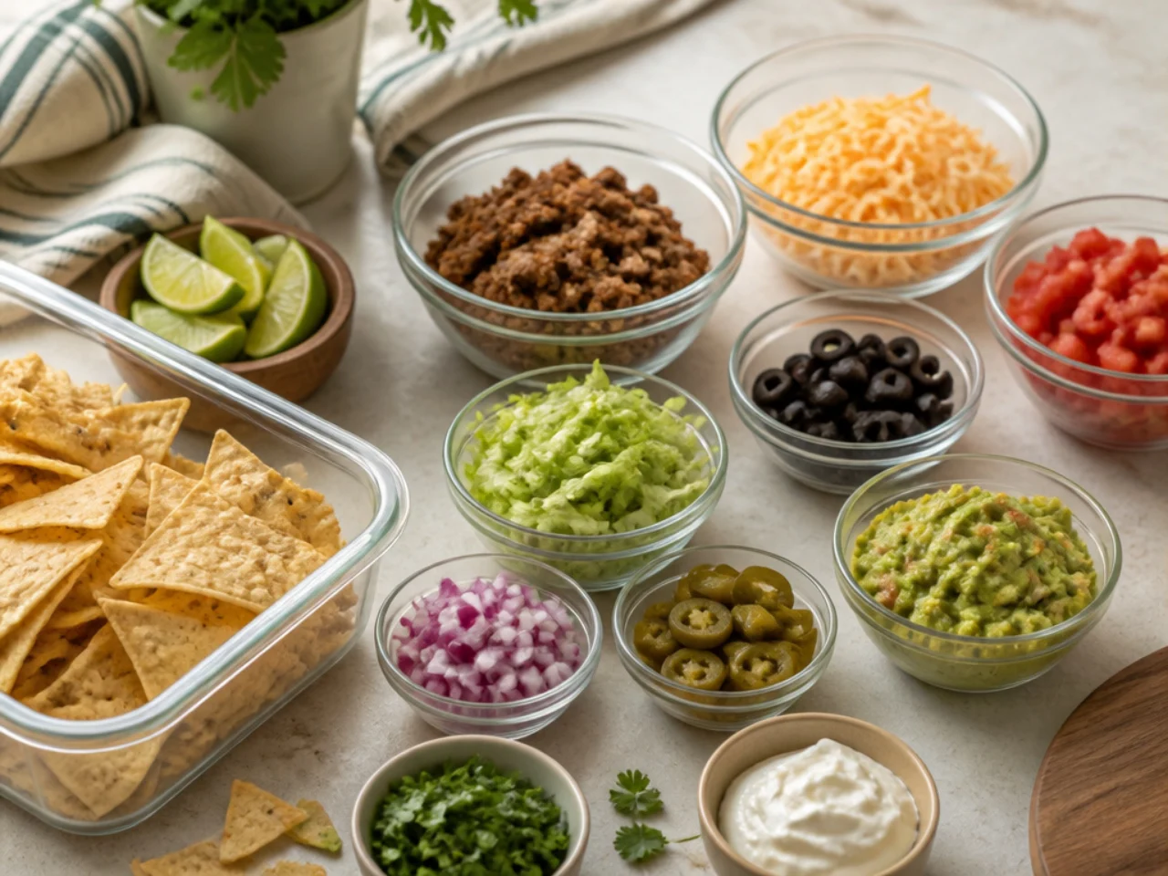 Make-ahead storage of nachos in containers