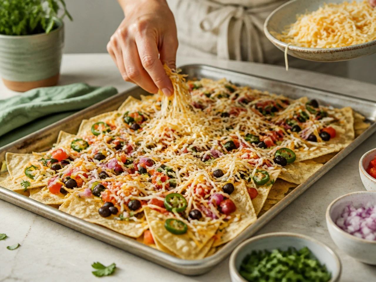 Step-by-step process shot for nachos