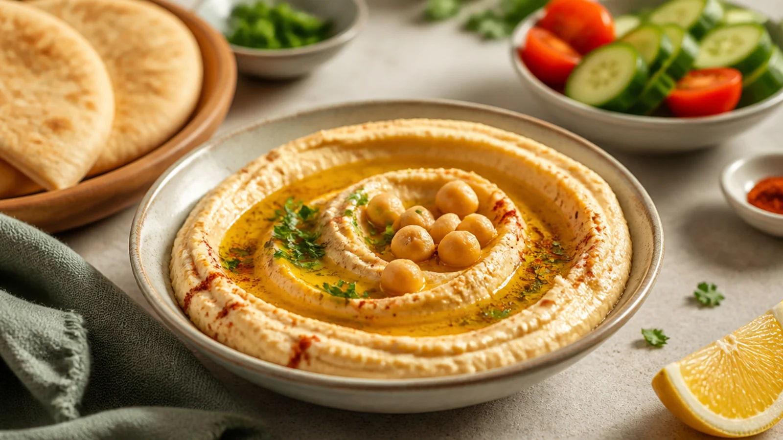 Creamy Hummus Recipes for Easy Snacking — hummus plated and ready to serve