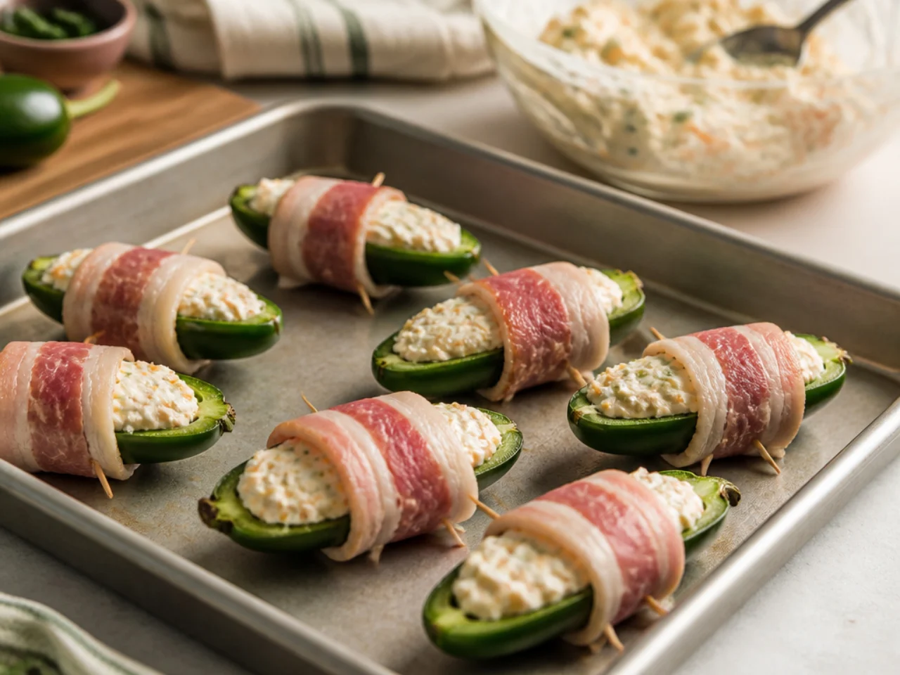 Step-by-step process shot for jalapeno poppers