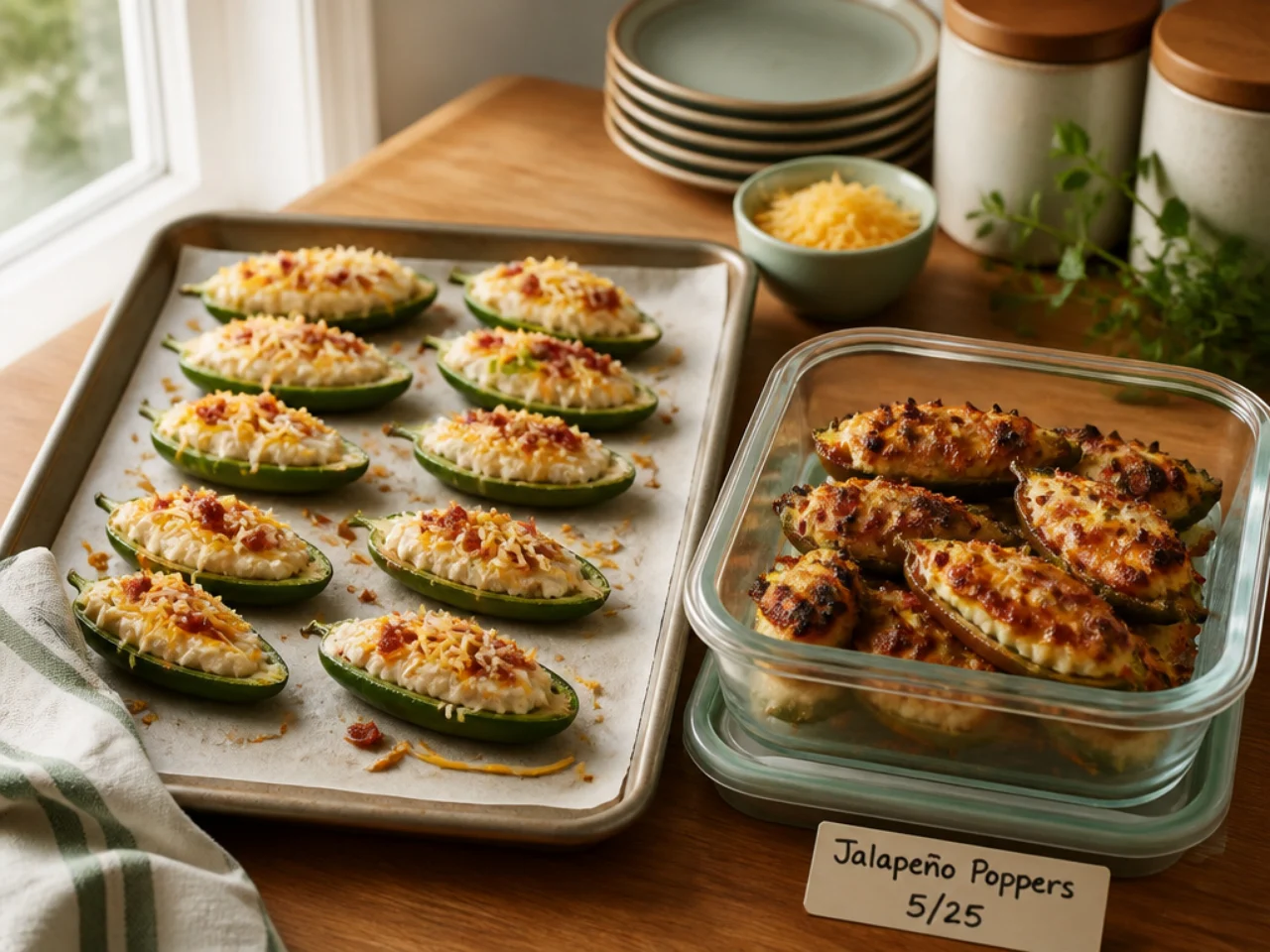 Make-ahead storage of jalapeno poppers in containers