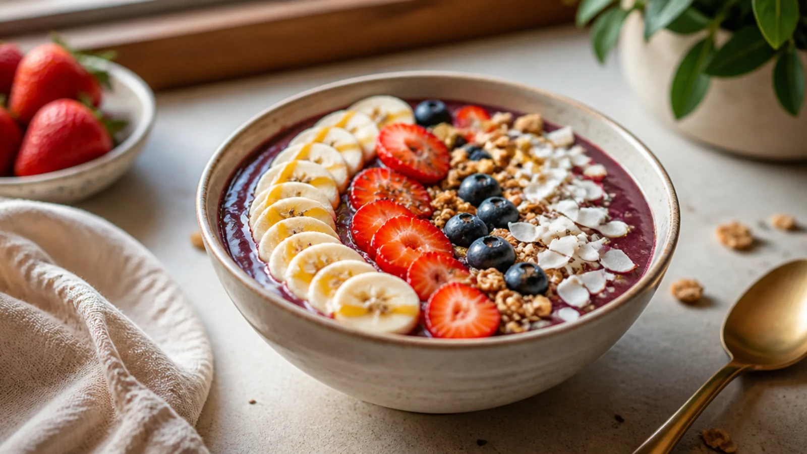 Fun Acai Bowls Even Picky Kids Devour — acai bowl plated and ready to serve