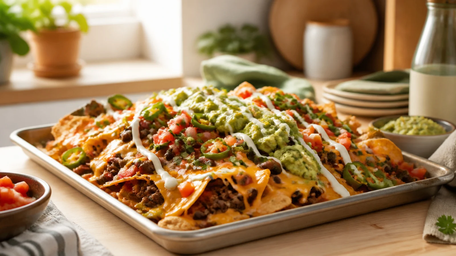 Loaded Beef Nachos for Every Party — nachos plated and ready to serve
