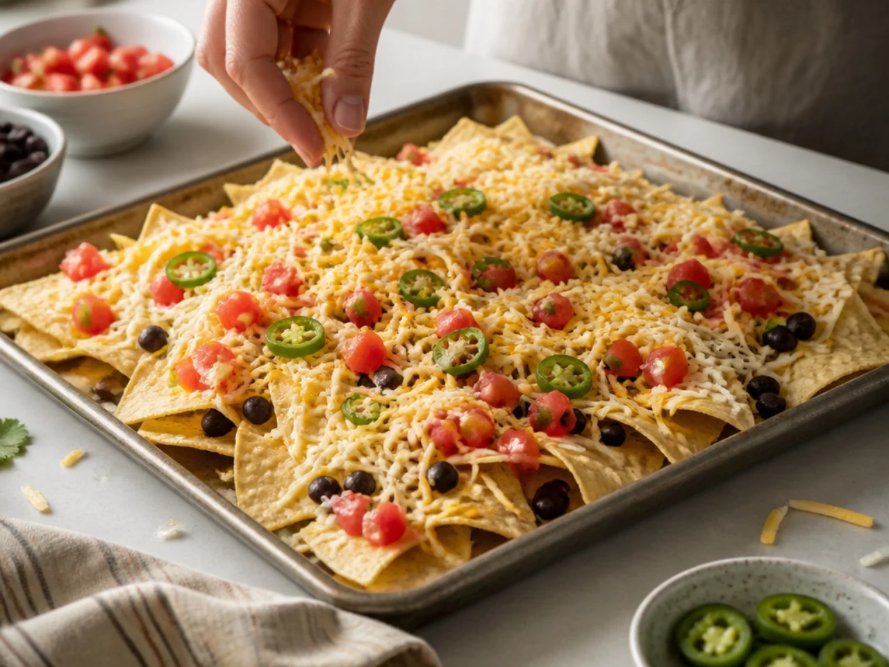 Step-by-step process shot for nachos