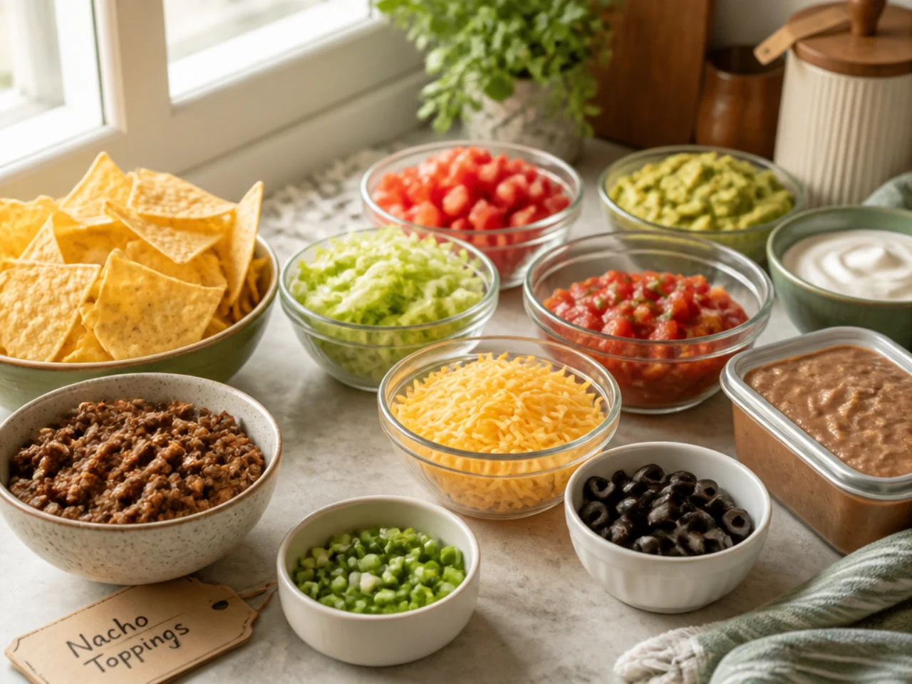 Make-ahead storage of nachos in containers