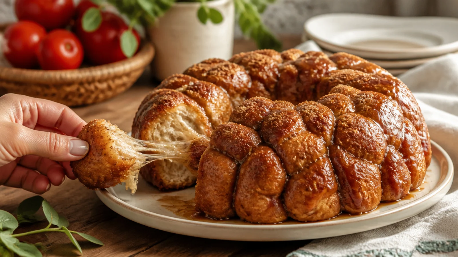 Easy Canned Biscuit Monkey Bread Recipes — monkey bread plated and ready to serve