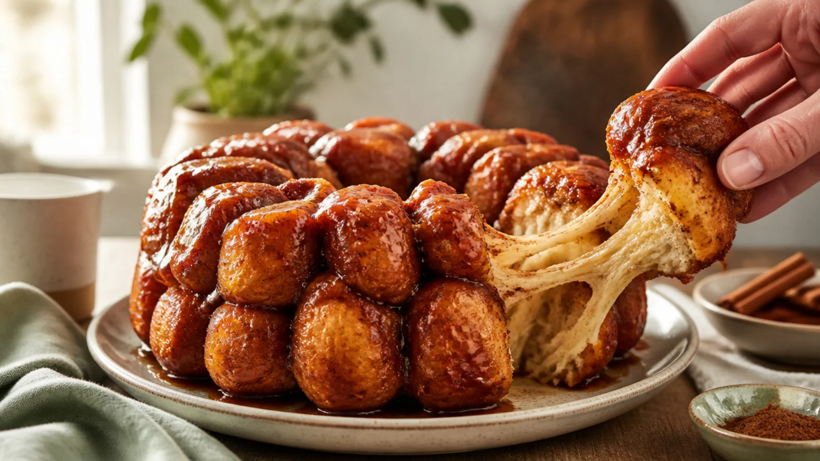 Best Cinnamon Roll Monkey Bread Bakes Ranked — monkey bread plated and ready to serve