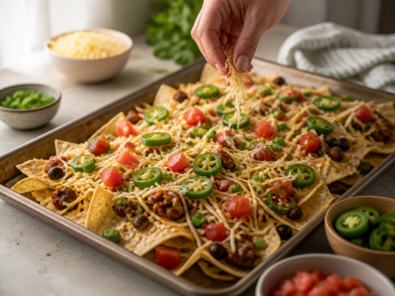 Step-by-step process shot for nachos