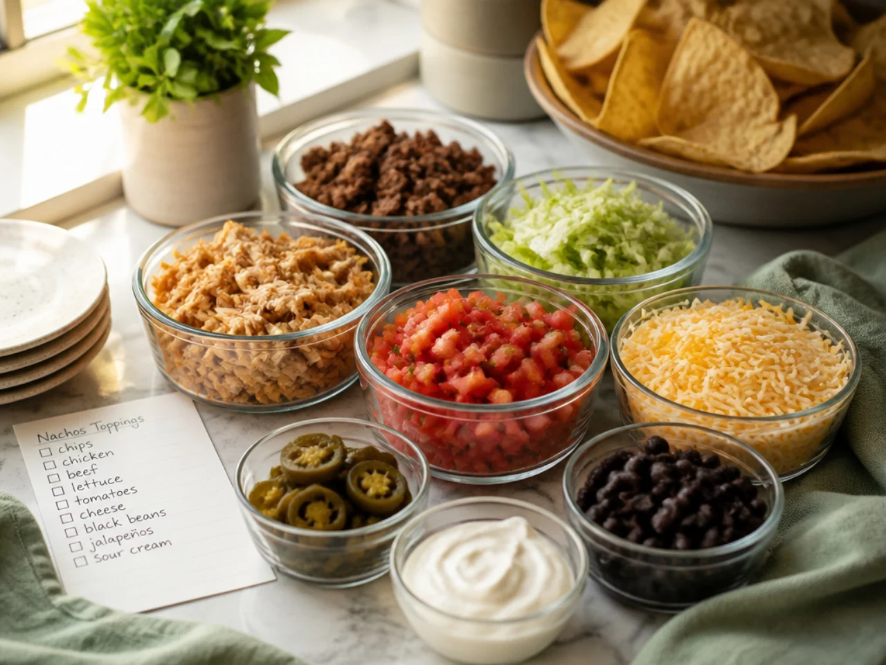 Make-ahead storage of nachos in containers
