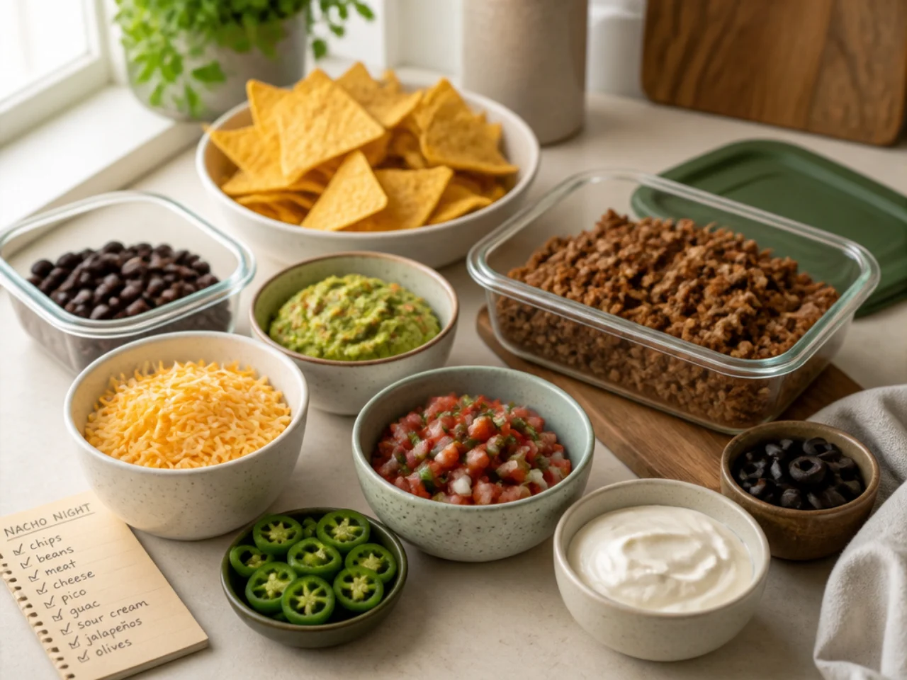 Make-ahead storage of nachos in containers
