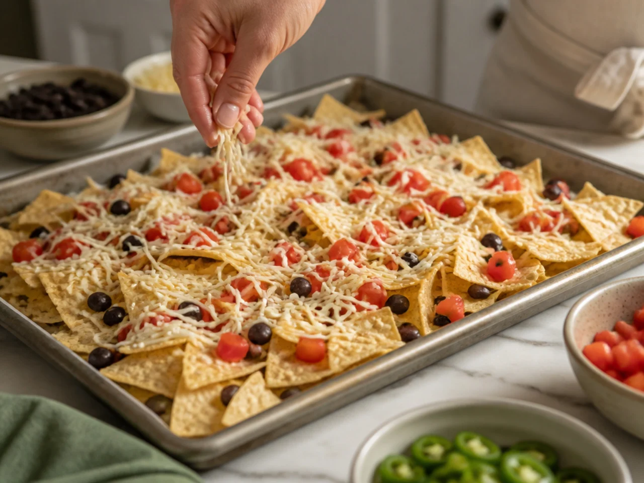 Step-by-step process shot for nachos