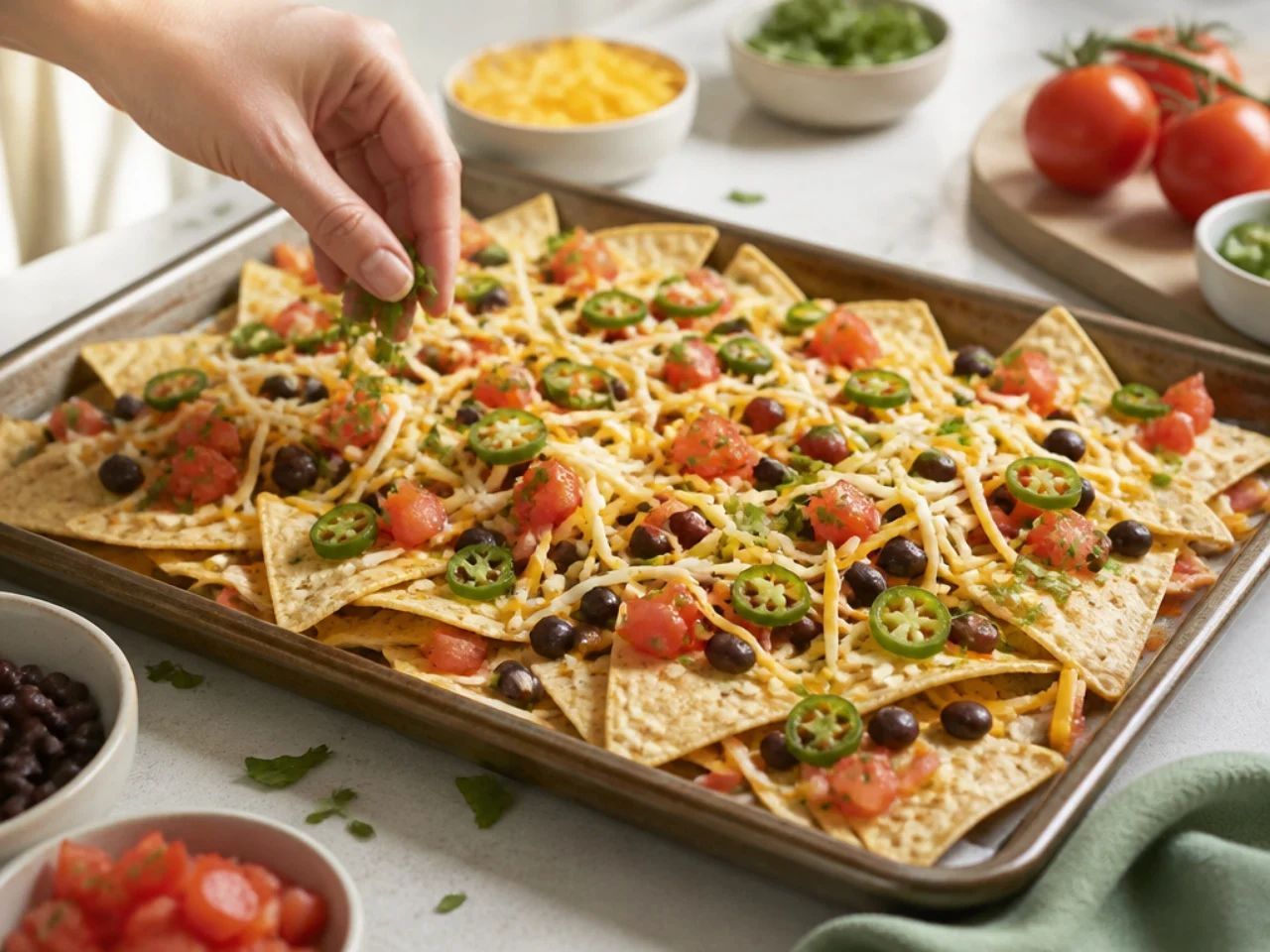 Step-by-step process shot for nachos