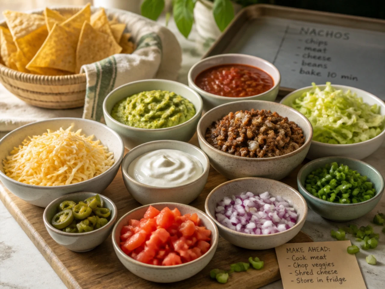 Make-ahead storage of nachos in containers