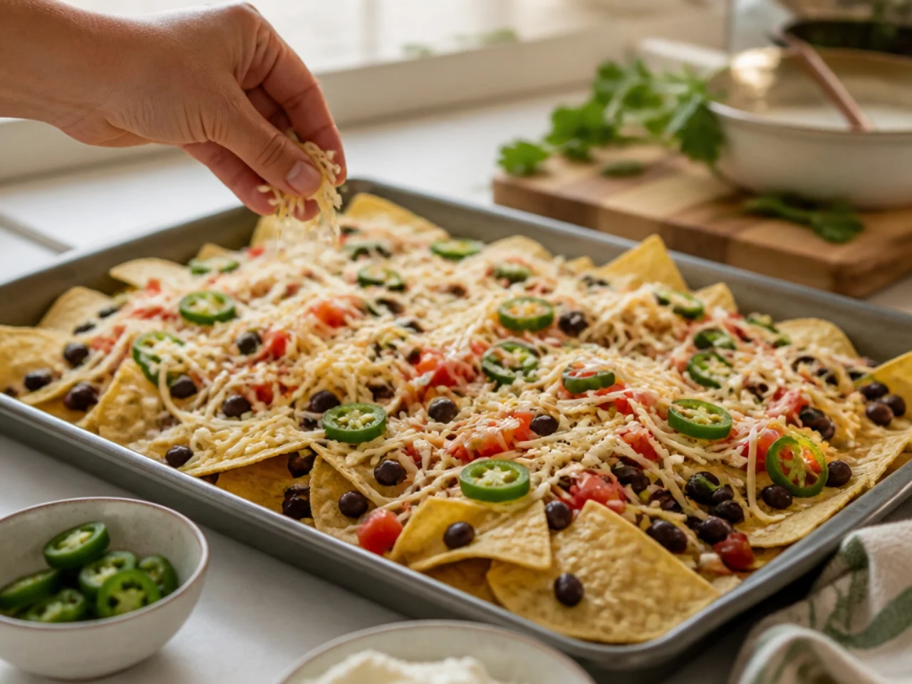 Step-by-step process shot for nachos