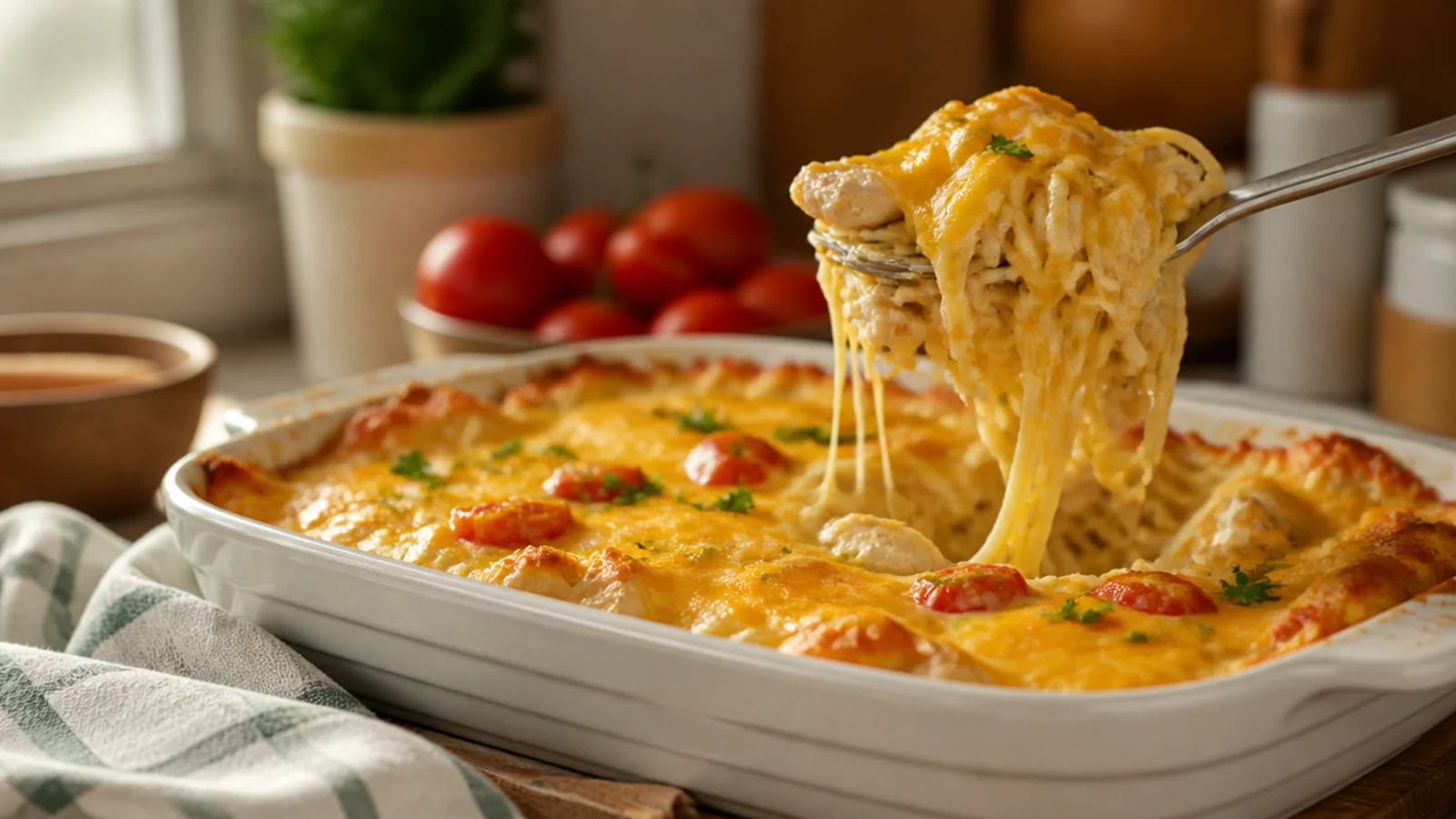 Pioneer Woman Chicken Spaghetti Ideas to Try — chicken spaghetti plated and ready to serve