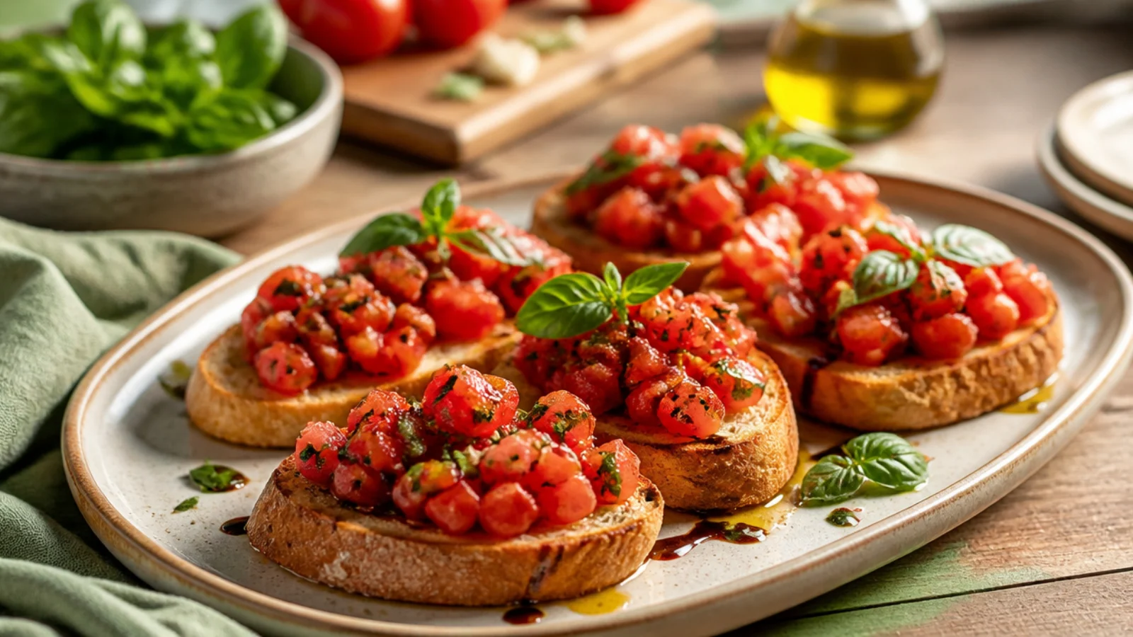 Simple Bruschetta Recipes Done Right — bruschetta plated and ready to serve