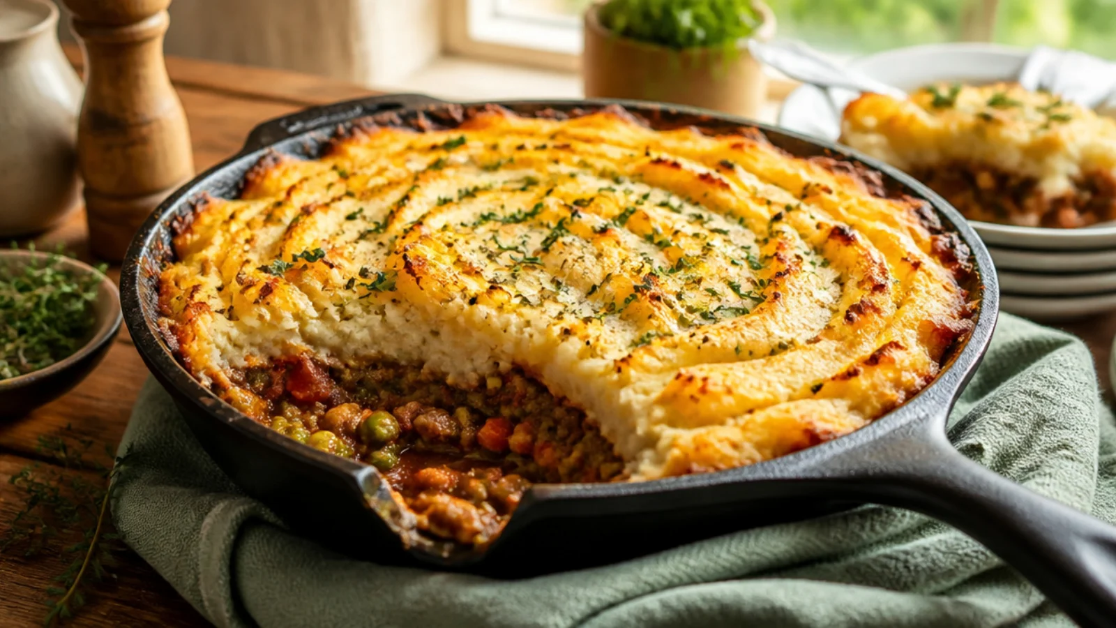 Simple Shepherds Pie Recipes Done Right — shepherd's pie plated and ready to serve