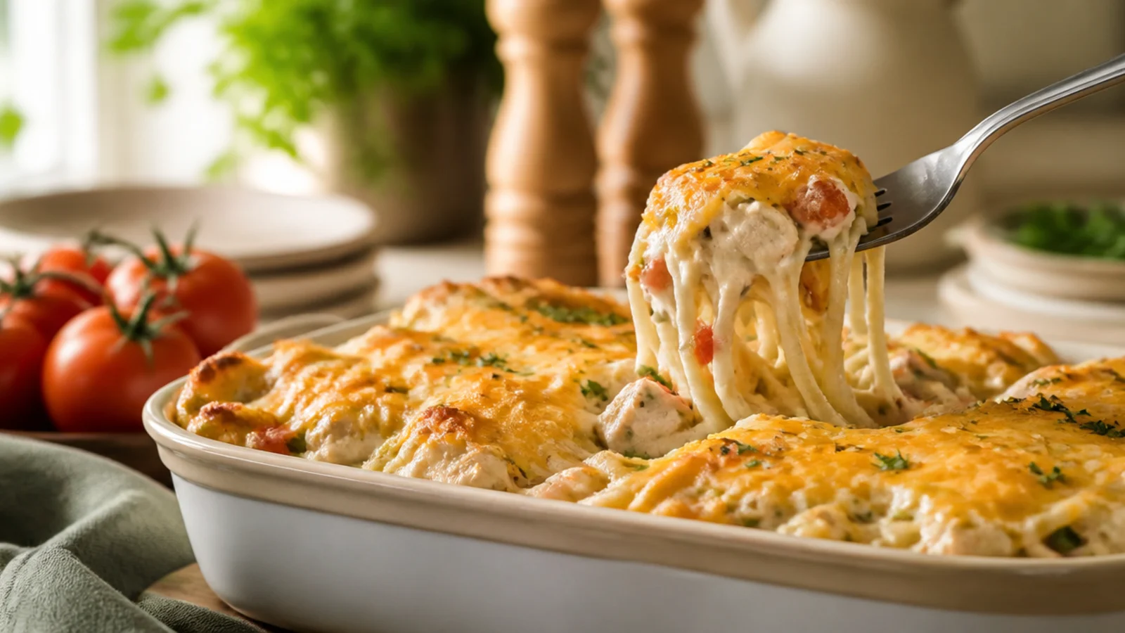 Best Chicken Spaghetti Recipes Ranked by Taste — chicken spaghetti plated and ready to serve
