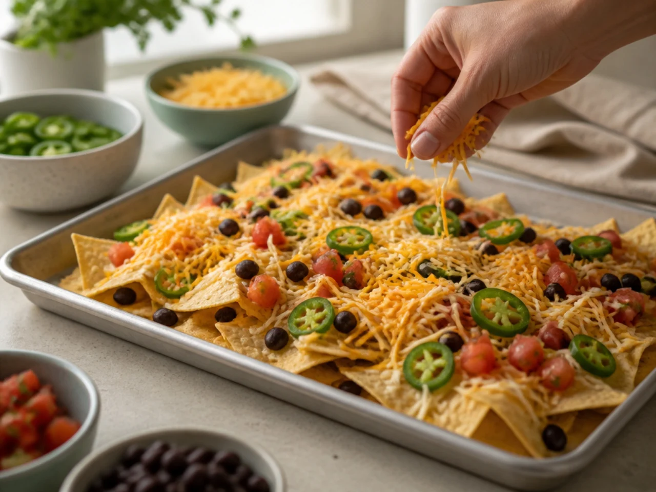 Step-by-step process shot for nachos