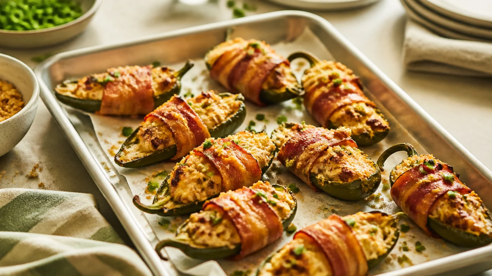 Stuffed Jalapeno Poppers to Make on Repeat — jalapeno poppers plated and ready to serve
